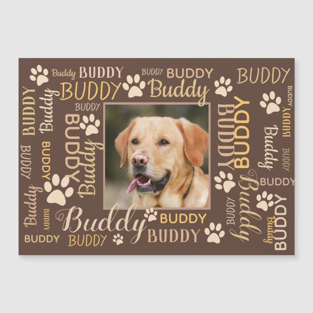 Namen personalisierter Fotos | Dog Card Magnet (Vorderseite)