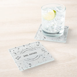 Namen, Schwarze, Graue Chips Terrazzo Muster Masku Glasuntersetzer