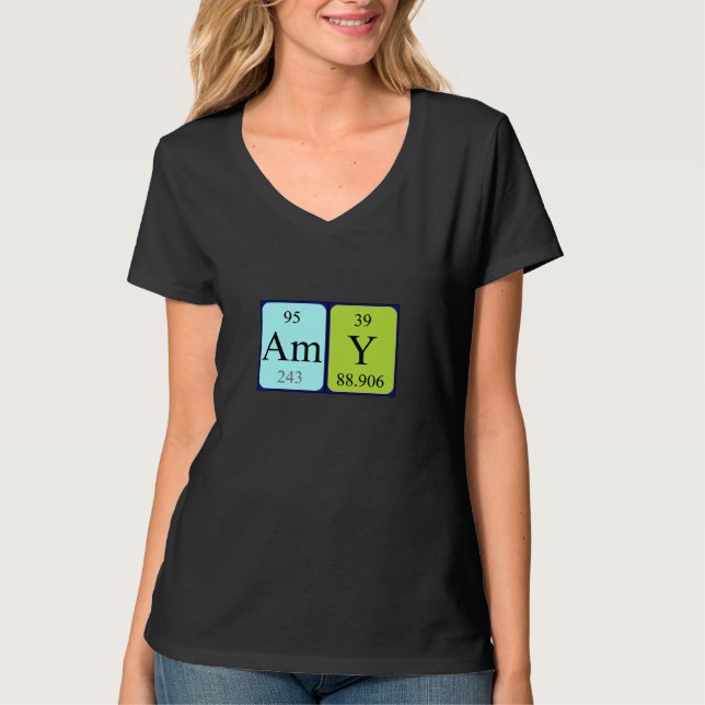 Namen-Shirt der periodischen Tabelle des Amy T-Shirt (Vorderseite)