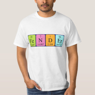 Namen-Shirt der periodischen Tabelle des Fenders T-Shirt