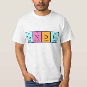Namen-Shirt der periodischen Tabelle des Lander T-Shirt