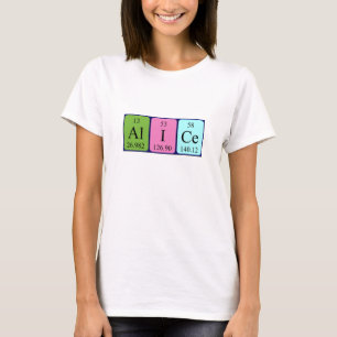Namen-Shirt periodischer Tabelle Alices T-Shirt