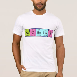 Namen-Shirt periodischer Tabelle Nicholas T-Shirt