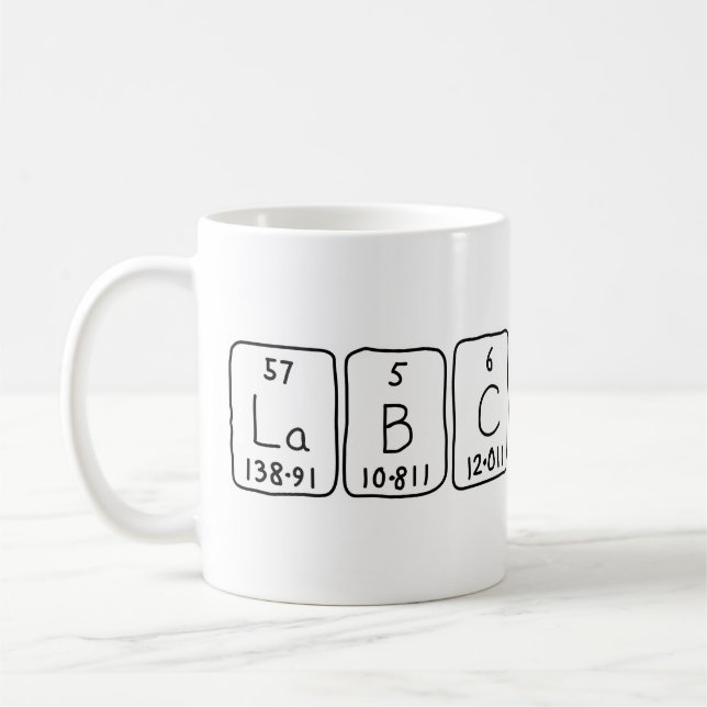 Namen-Tasse der periodischen Tabelle des Kaffeetasse (Links)
