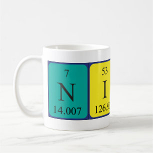 Namen-Tasse der periodischen Tabelle des Nicks Tasse
