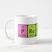 Namen-Tasse der periodischen Tabelle des Prescott