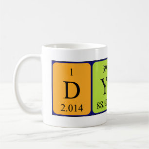 Namen-Tasse periodischer Tabelle Dylans Tasse