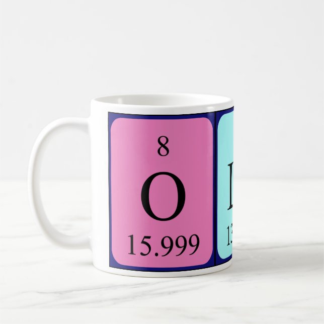 Namen-Tasse periodischer Tabelle Olafs Tasse (Links)