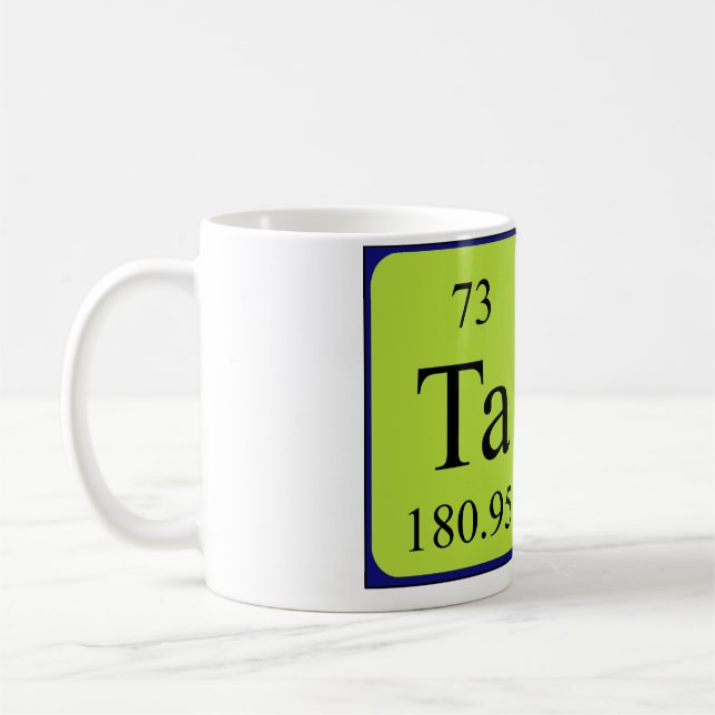 Namen-Tasse periodischer Tabelle Taras Kaffeetasse (Links)