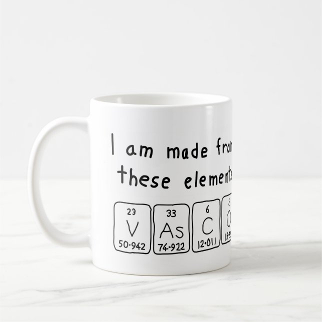 Namen-Tasse periodischer Tabelle Vasco Kaffeetasse (Links)