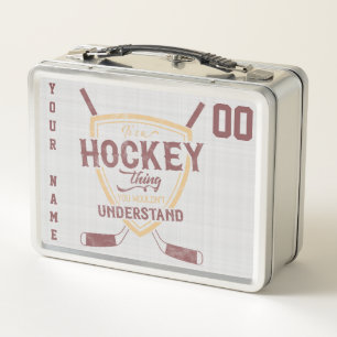 Namen-u. Zahl-kundenspezifische Hockey-Brotdose Metall Lunch Box