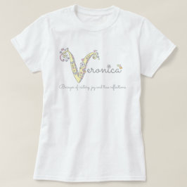 Namen- und Bedeutungs-Shirt Veronica-Monogramms V T-Shirt