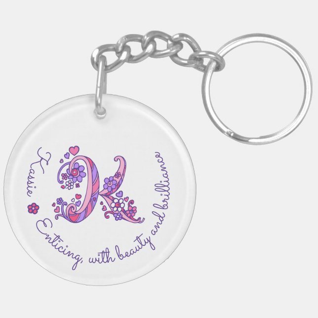 Namen- und Bedeutungsschlüsselring Kassie Schlüsselanhänger (Rückseite komplett)