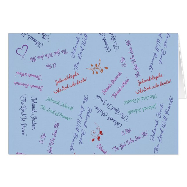 Namen und Charakter Gottes Parakaleo-Notenkarte (Vorderseite (Horizontal))