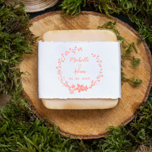 Namen und Datum der romantischen Hochzeit von Blum Gummistempel