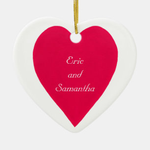 Namen und Datum Rotes Herz Ornament
