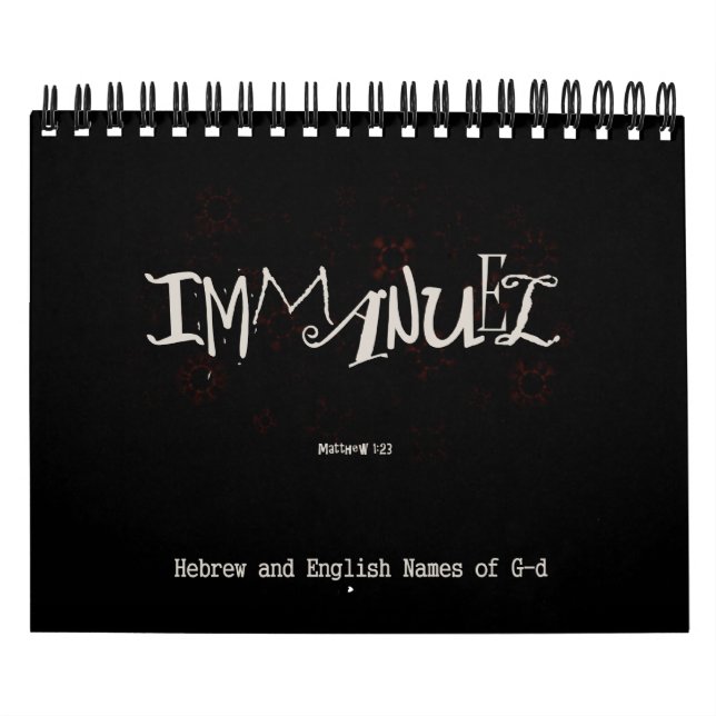 Namen von G-d auf hebräisches und englisch Kalender (Titelbild)