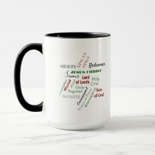 Namen von Jesus Star Word Cloud Weihnachten Tasse