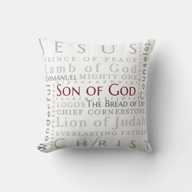 Namen von Jesus Typografie Pillow Kissen (Vorderseite)