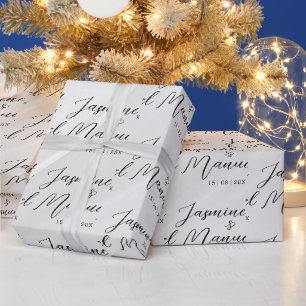 Namen von Paaren Weiße Geschenkverpackung Papier H Geschenkpapier