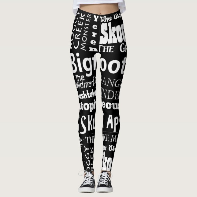 Namen von Sasquatch Leggings im Schwarzen (Vorderseite)