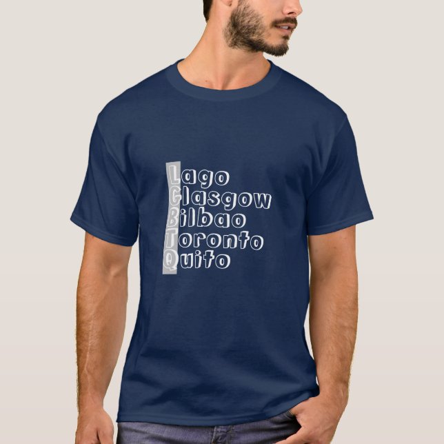 Namen weltweiter Städte T-Shirt (Vorderseite)