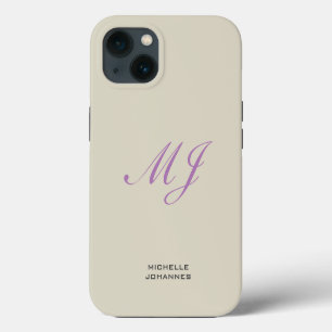 Namenmonogramm Schlicht Modern Minimalistisch iPhone 13 Hülle