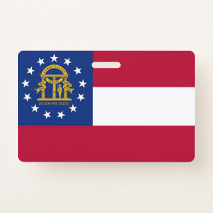 NamensAbzeichen mit Flagge von Georgia-Staat, USA Ausweis