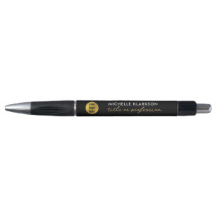 Namensaktivität für Schwarze Gold-Firmenlogo Kugelschreiber