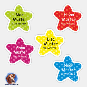 Namensaufkleber Kleine Sterne Form - Aufkleber