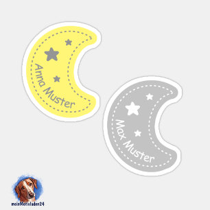 Namensaufkleber Kleiner Mond 24 Form - Aufkleber