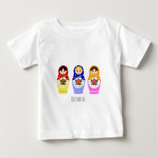 Namensbaby-Shirt russischer matryoshka Puppen Baby T-shirt