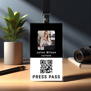 Namenschilder coole QR-Code Medien Presse Ausweis