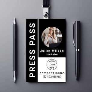 Namenschilder QR-Code Medien Presse Ausweis Badge