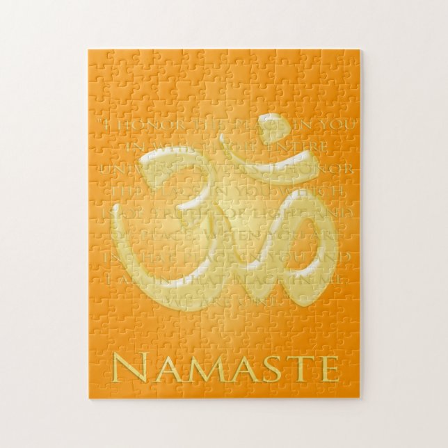 Namensdefinition mit Om-Symbol - auf Orange Puzzle (Vertikal)