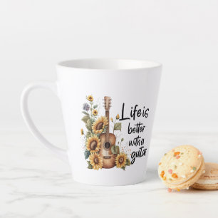 Namensgitarre mit Sonnenblume anpassen Milchtasse