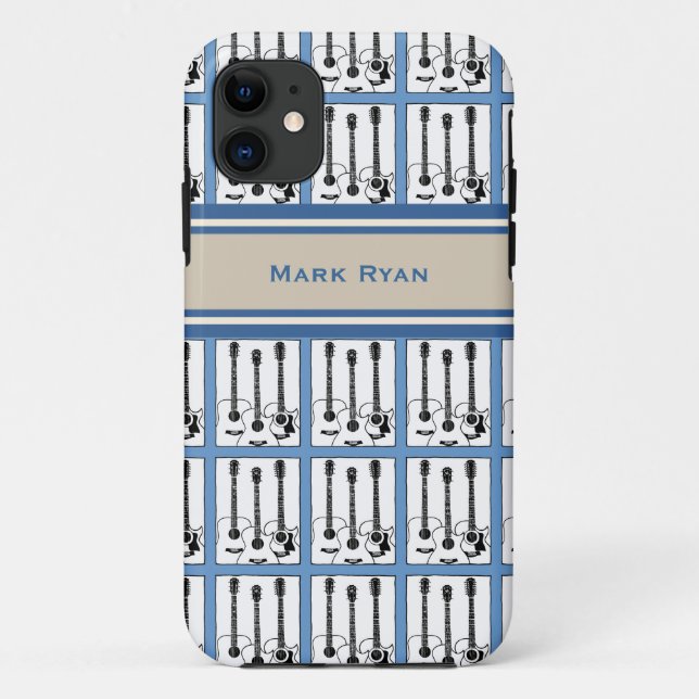 Namensgitarren-Musikmuster Case-Mate iPhone Hülle (Rückseite)