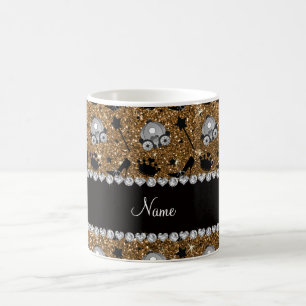 NamensgoldGlitterprinzessin krönt Wandsterne Tasse