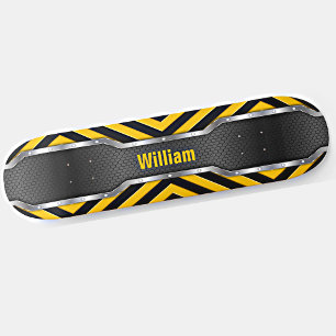 Namensinitialen Sicherheitshalber Gelb- und Schwar Skateboard