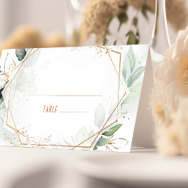 Namenskarten Hochzeitstisch Gold & Green Geometric Platzkarte