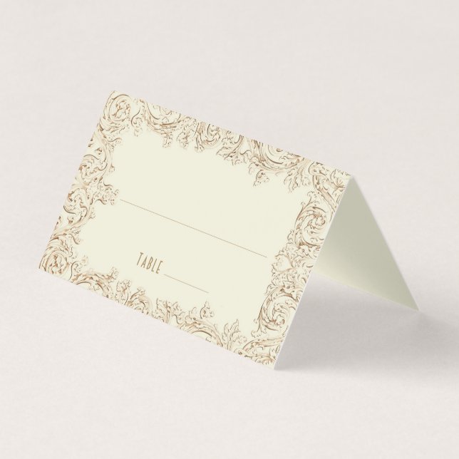 Namenskarten Hochzeitstisch Vintage (Vorderseite)