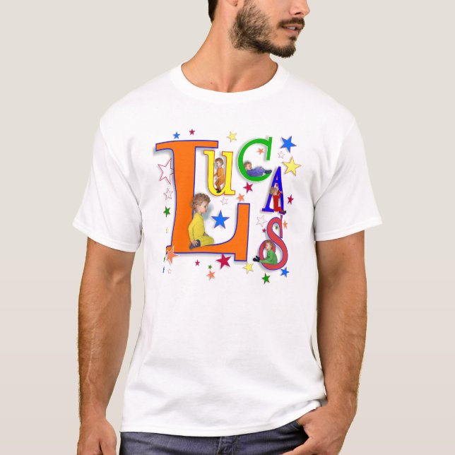 Namenskunst - "Lucas" T - Shirt (Vorderseite)