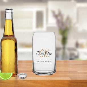 Namensmonogramm Initialen Schrift Dosenglas