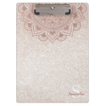 Namensmonogramm Mandala Lotus Yoga Roségold Chic