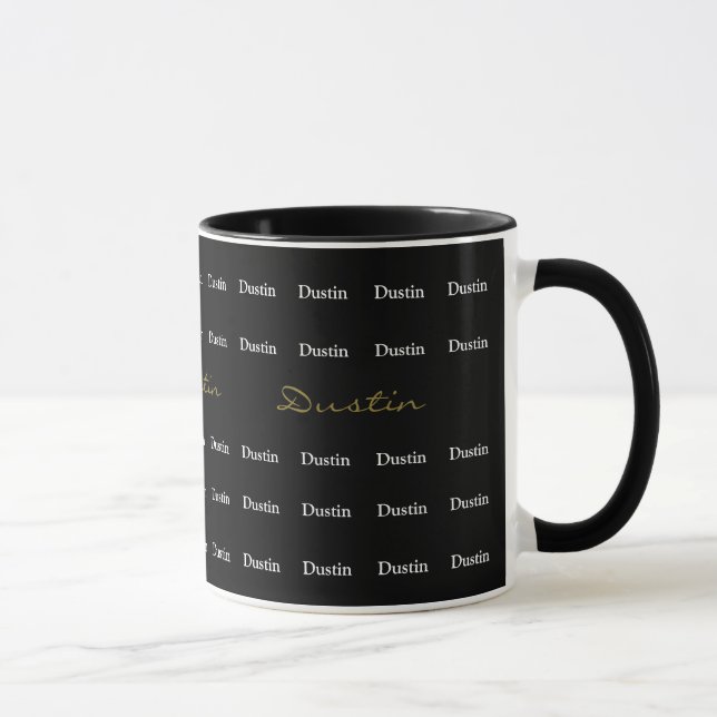 Namensmuster personalisierte Typografie Tasse (Rechts)