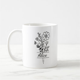 Namensnennung und Blumen Kaffeetasse