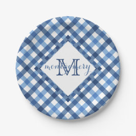 Namenspapier für Blaugingham Diamant Pappteller