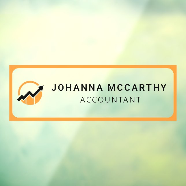 Namensplakette | Glass Door Accountant-Logo Fensteraufkleber (Blatt 3)