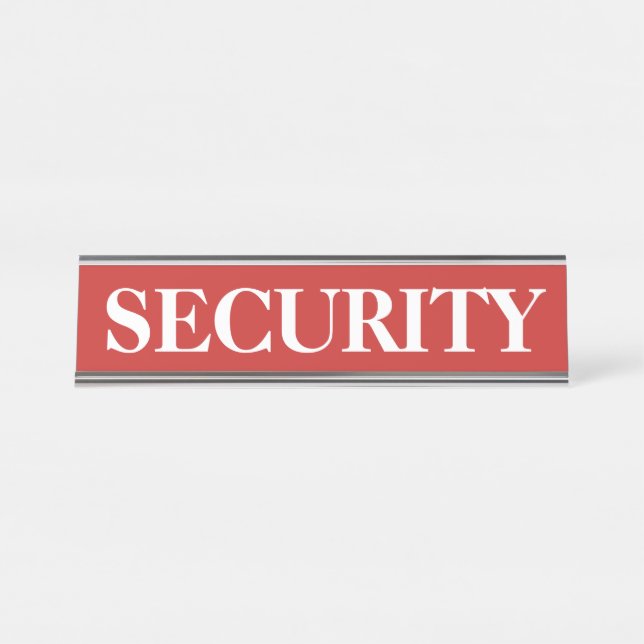 Namensplatte des Red Security Desk Schreibtischnamensplakette (Vorderseite )