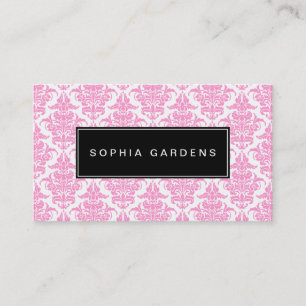 Namensplatte v2 - Damask - Pink Visitenkarte